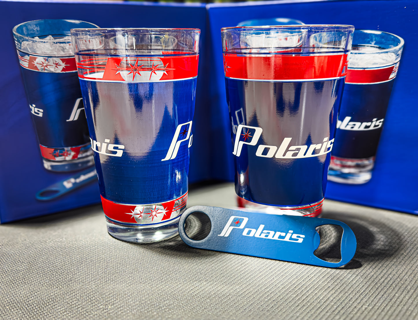 Polaris Retro Pint Glasses with Bottle Opener - 2864720