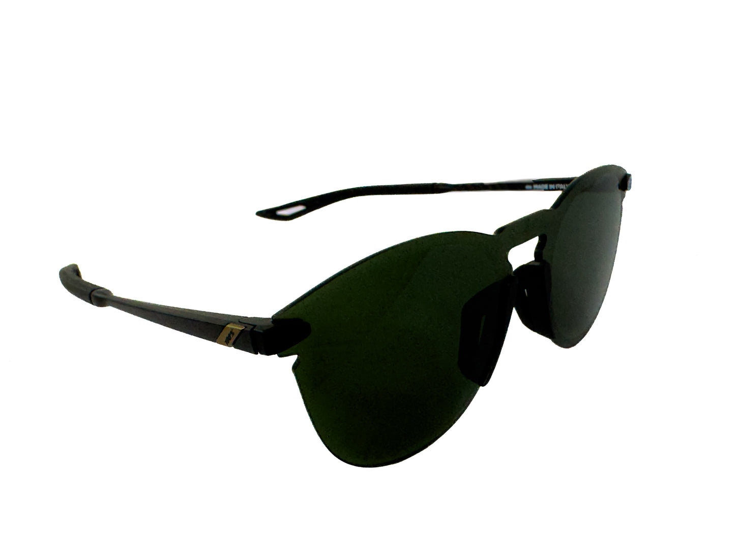 100% Legere UltraCarbon Sunglasses - Adult - Round - Matte Black/Gray Green