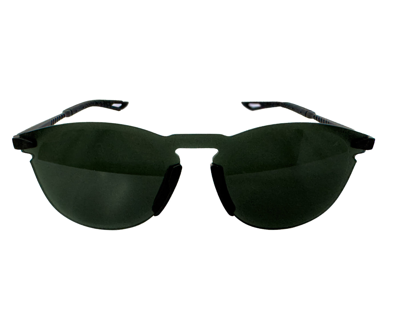 100% Legere UltraCarbon Sunglasses - Adult - Round - Matte Black/Gray Green