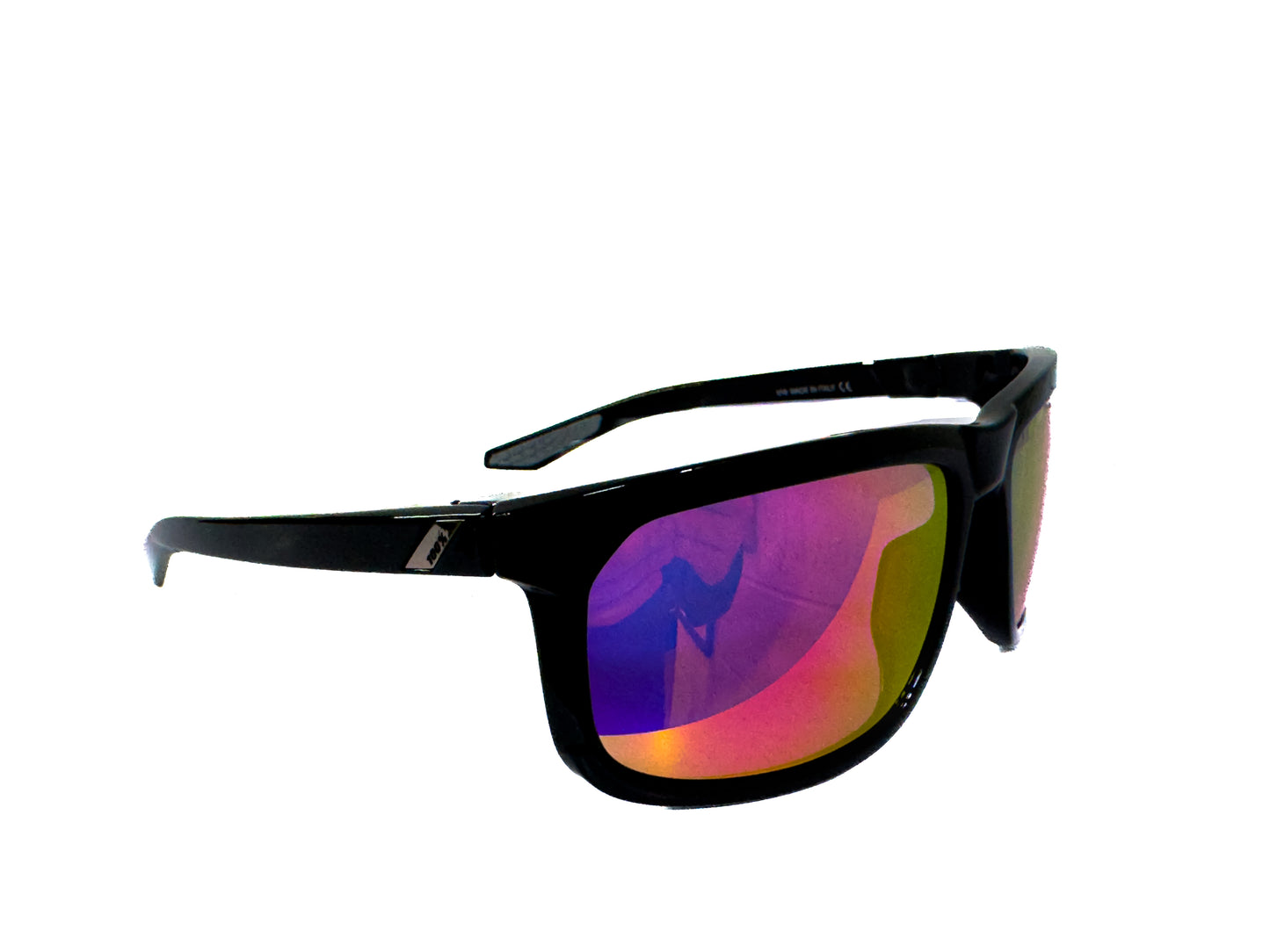 100% Hakan Sunglasses - Adult - Black - Purple Mirror