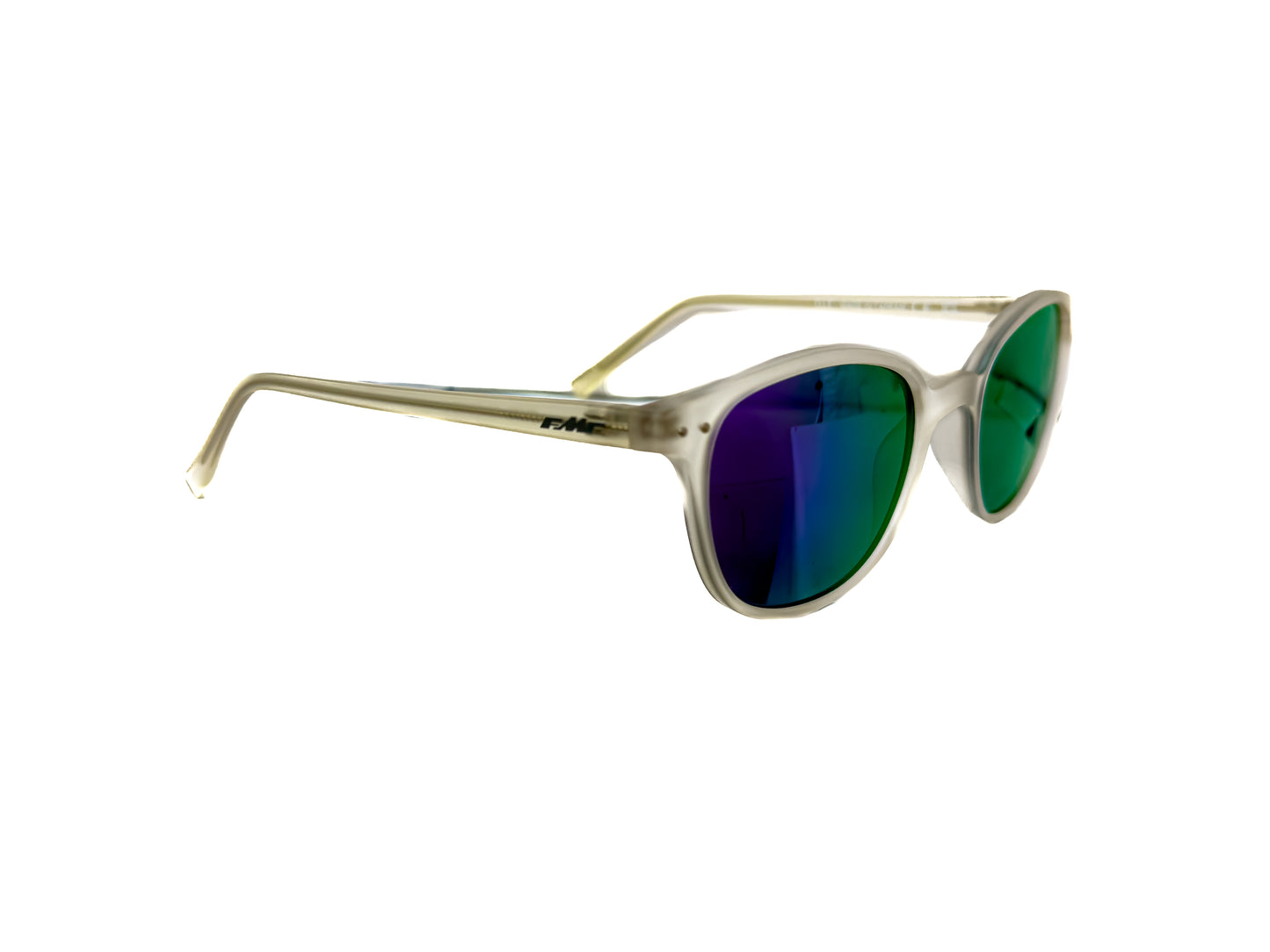FMF Spark Sunglasses - Matte Crystal Light Gray - Purple Mirror Lens